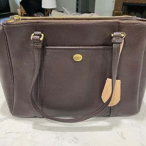 Coach Peyton Leather Jordan Double Zip Carryall